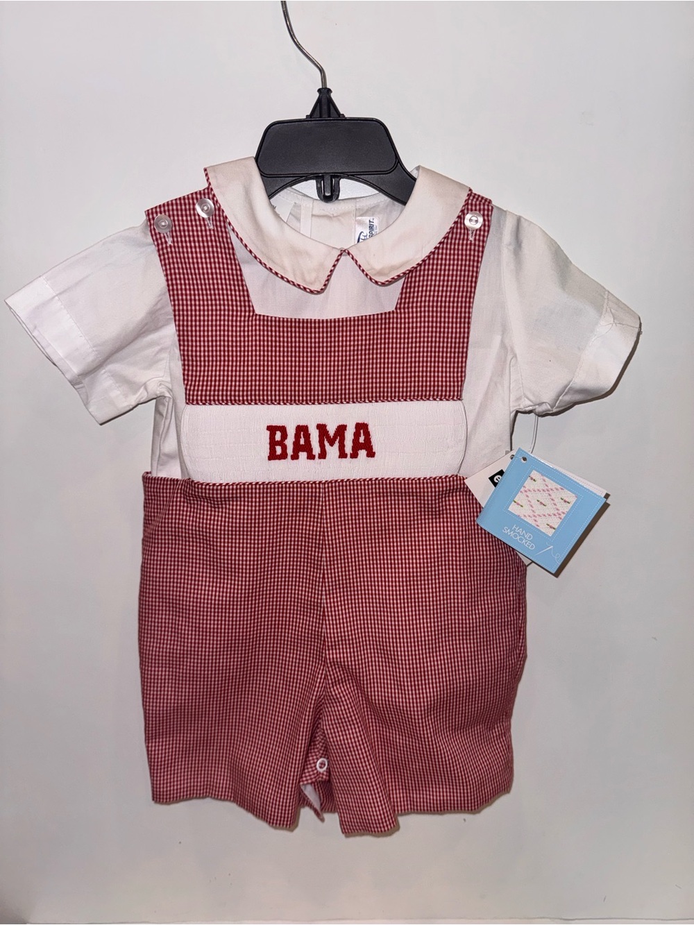 BAMA hand smocked Jon Jon set